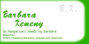 barbara kemeny business card